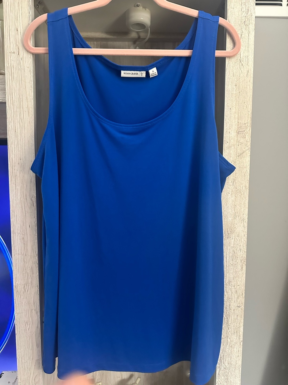 Susan Graver Sleeveless Scoop Neck Tank - Royal Blue
